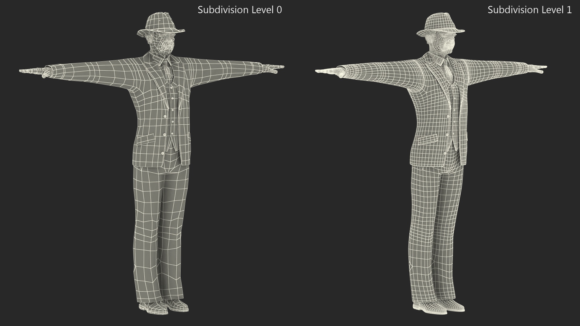 3D Afro American Elderly Man Formal Wear Rigged for Maya model