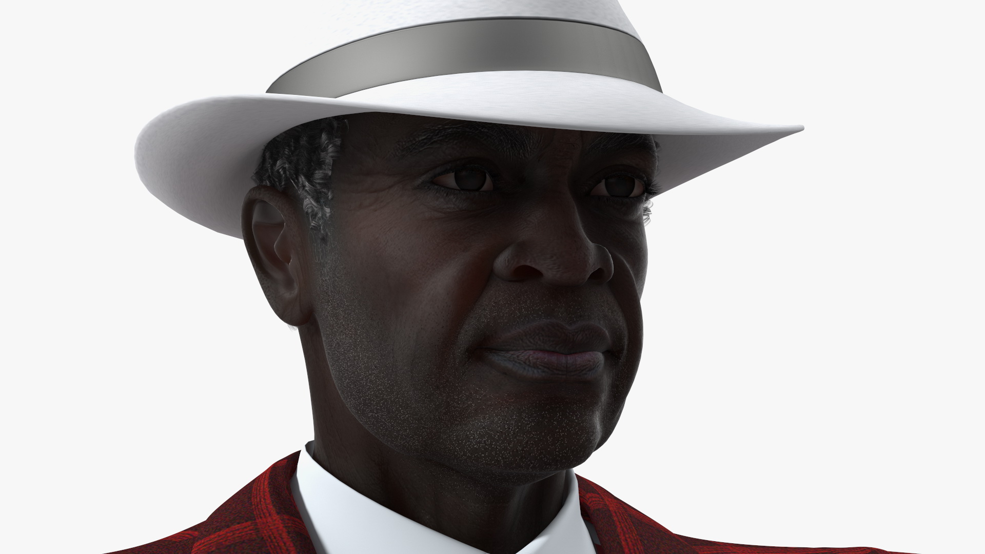 3D Afro American Elderly Man Formal Wear Rigged for Maya model