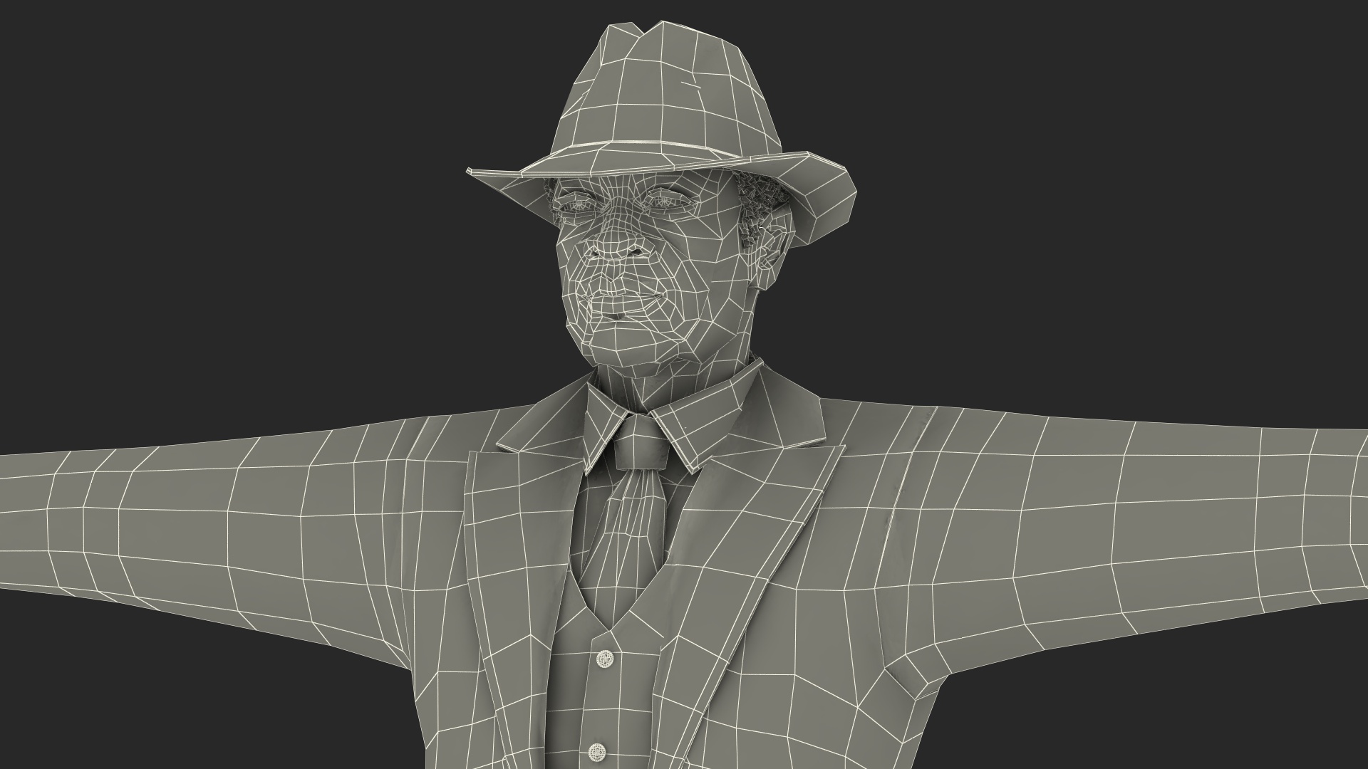 3D Afro American Elderly Man Formal Wear Rigged for Maya model