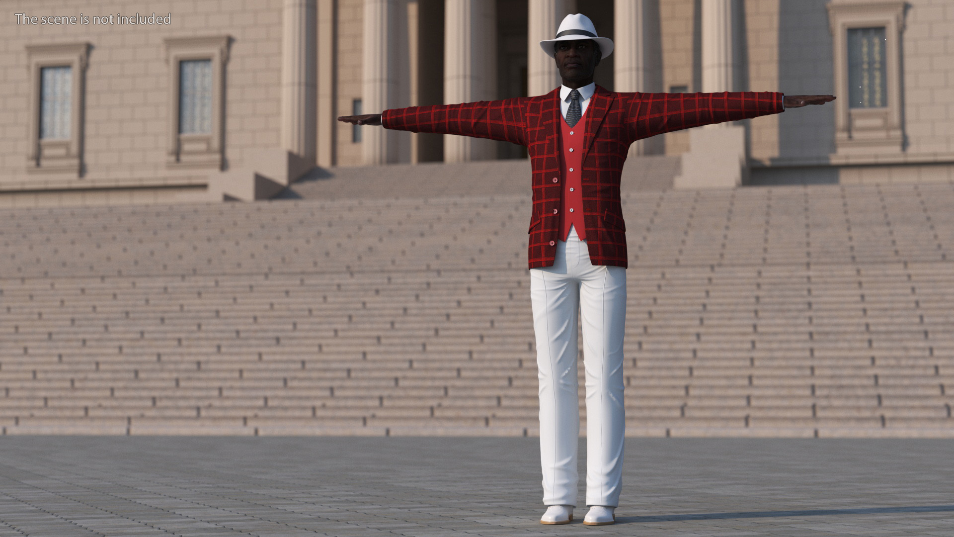 3D Afro American Elderly Man Formal Wear Rigged for Maya model