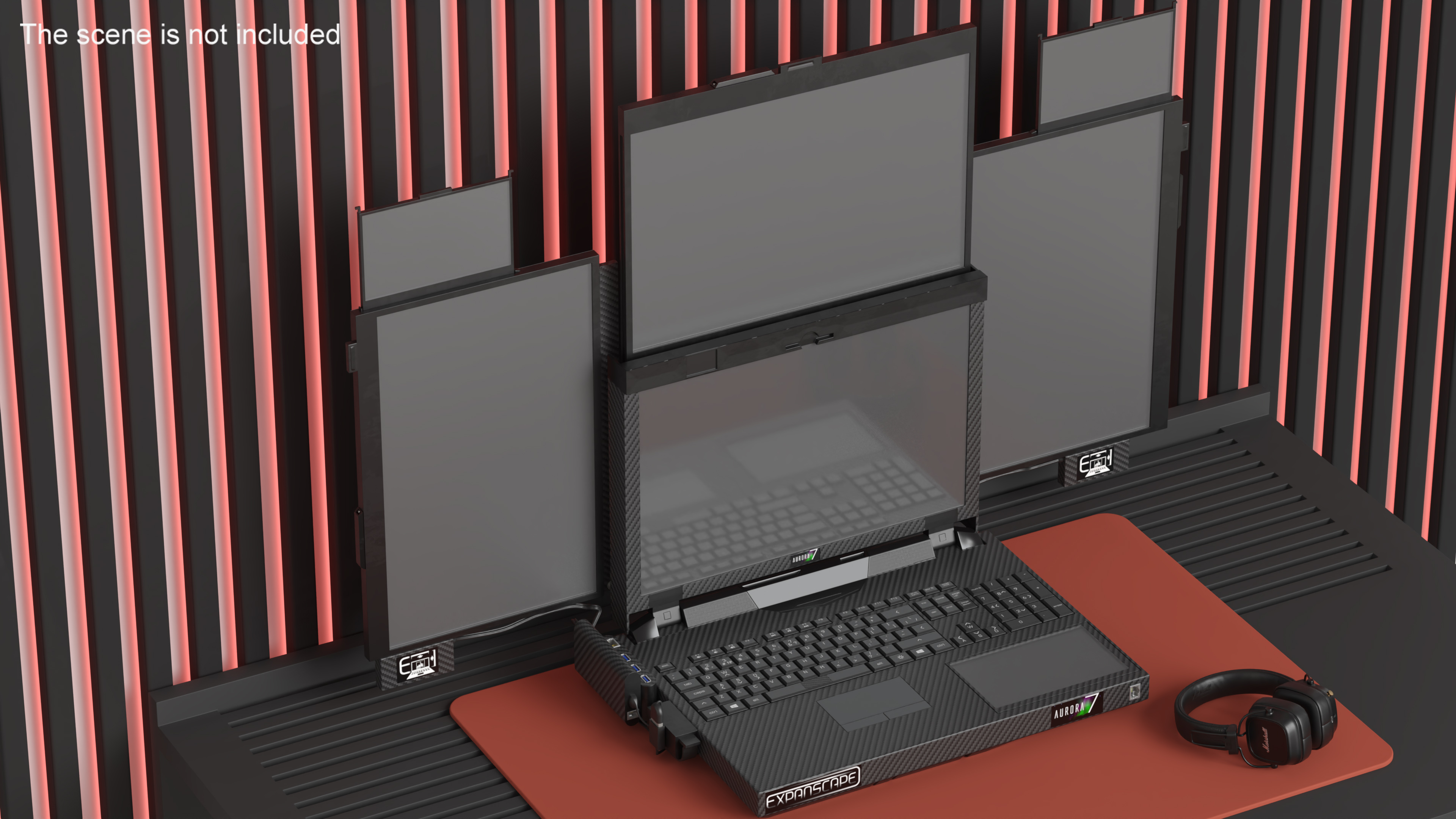 3D Laptop Expanscape Aurora Rigged