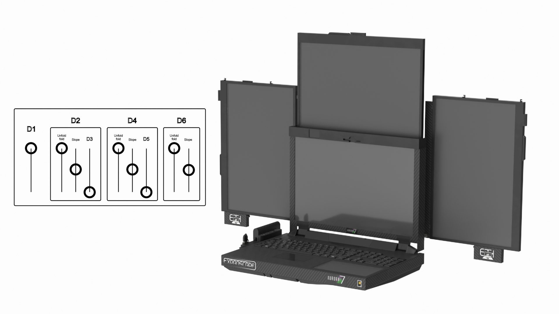 3D Laptop Expanscape Aurora Rigged