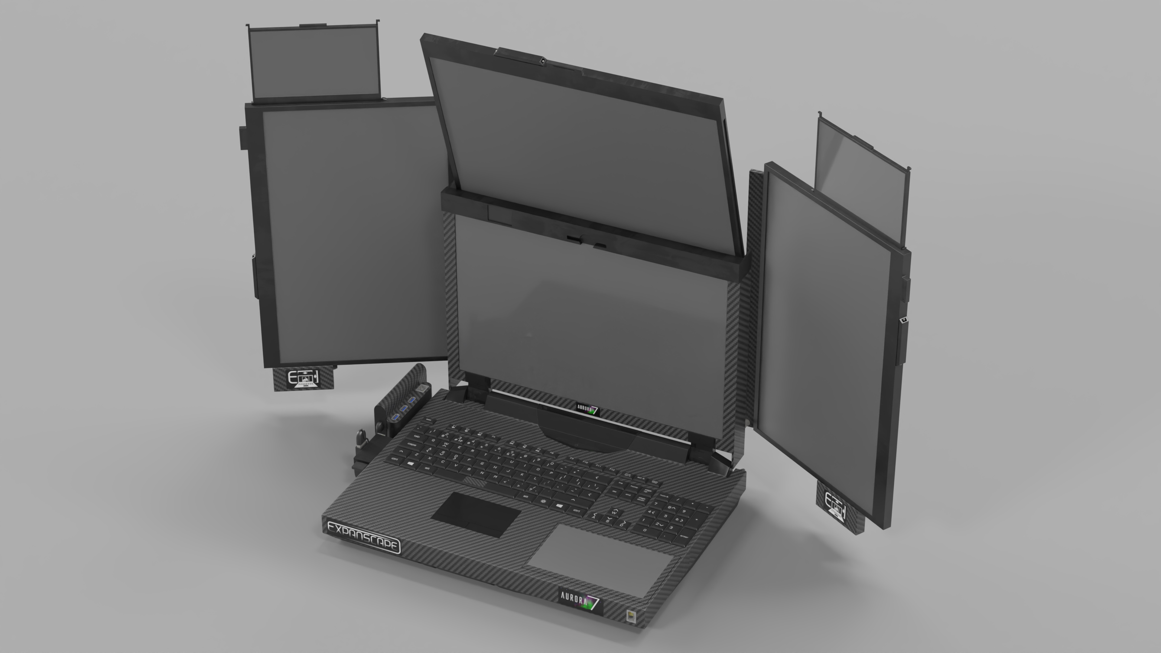 3D Laptop Expanscape Aurora Rigged