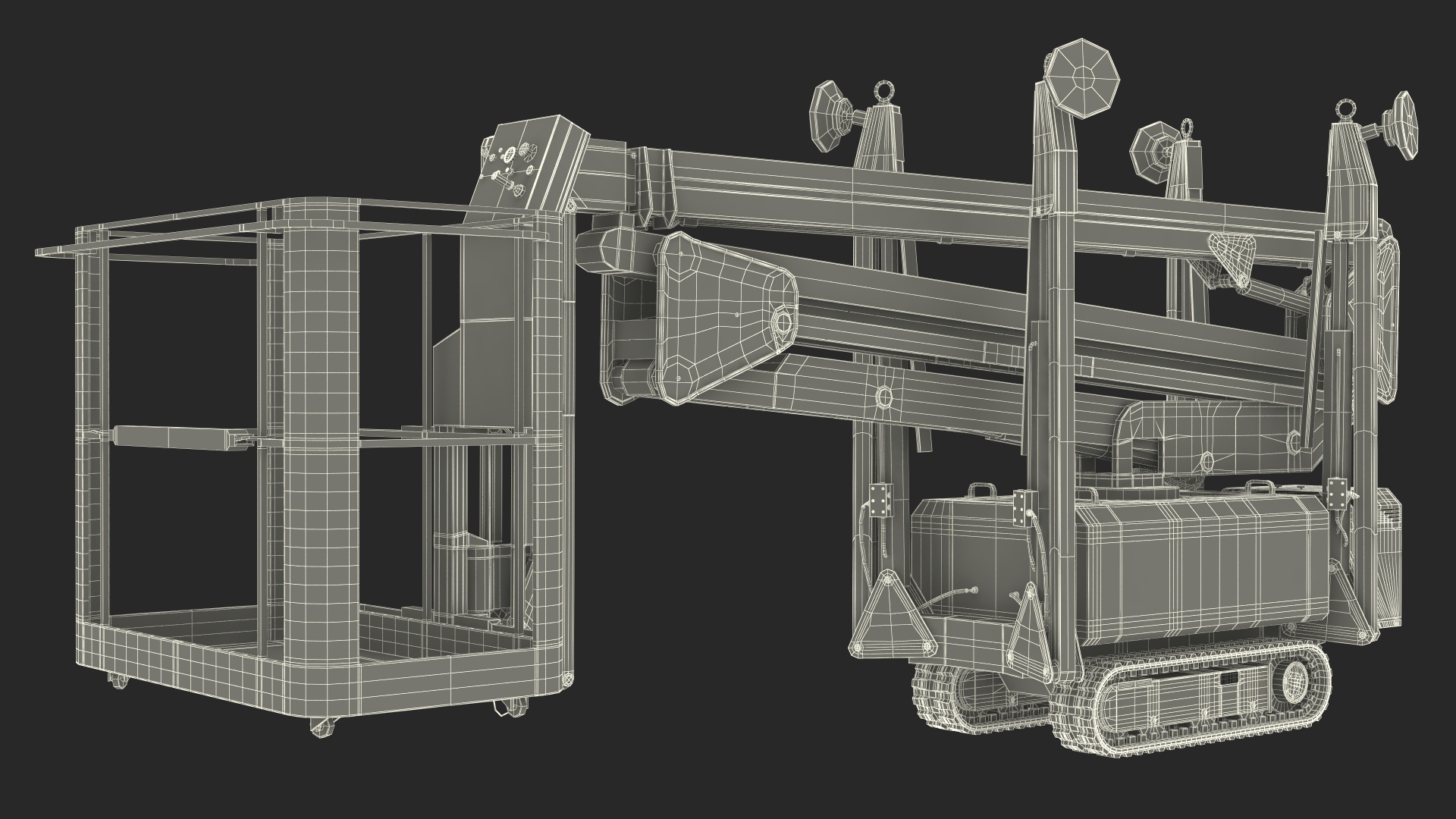 3D Articulated Boom Lift Rigged model