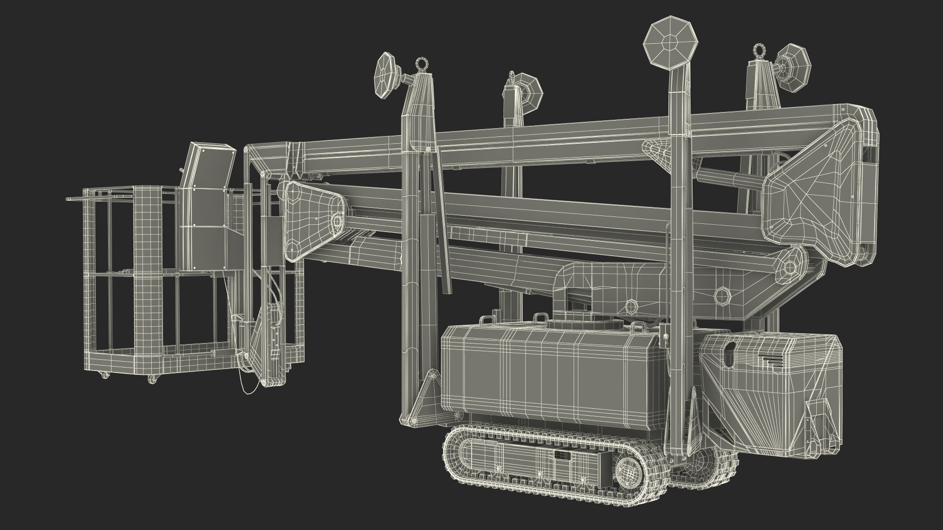 3D Articulated Boom Lift Rigged model