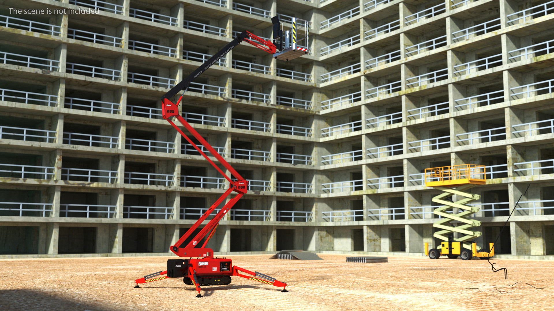 3D Articulated Boom Lift Rigged model