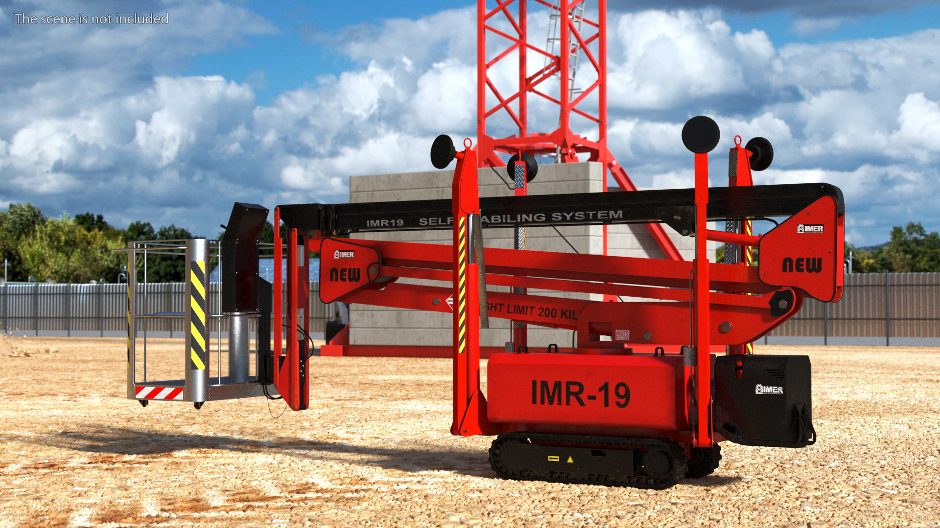 3D Articulated Boom Lift Rigged model