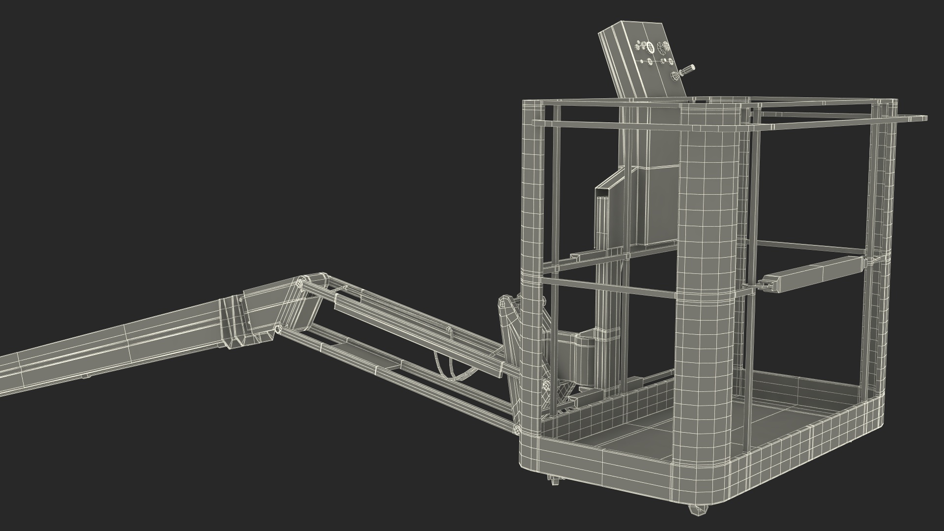3D Articulated Boom Lift Rigged model