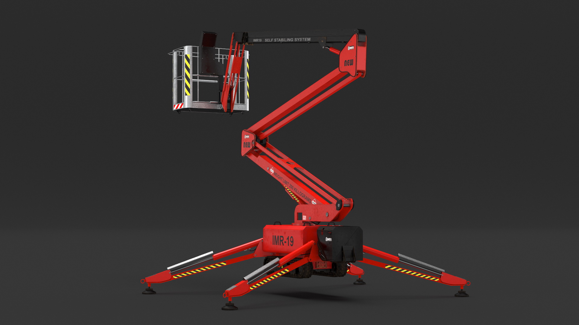 3D Articulated Boom Lift Rigged model