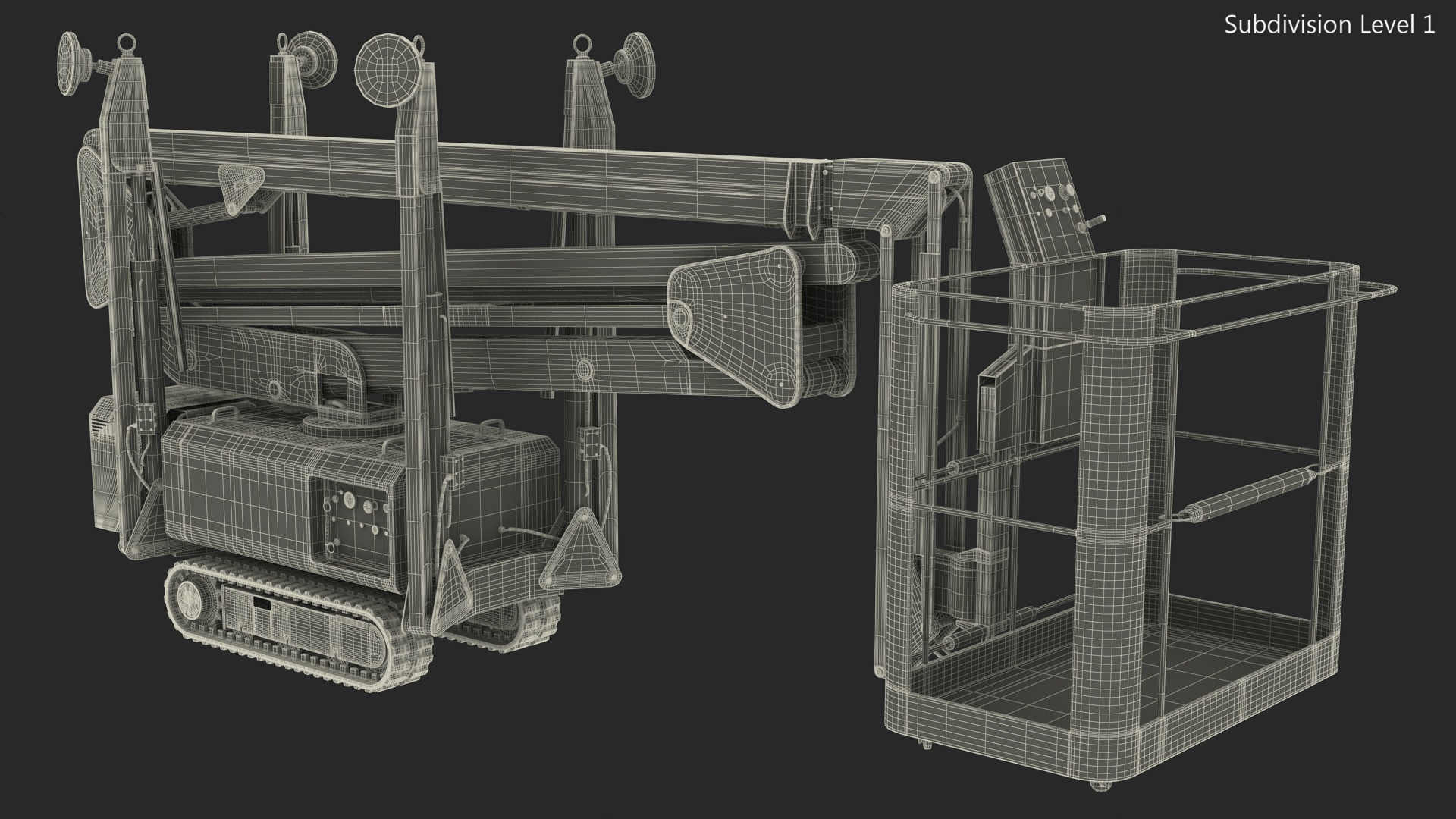 3D Articulated Boom Lift Rigged model