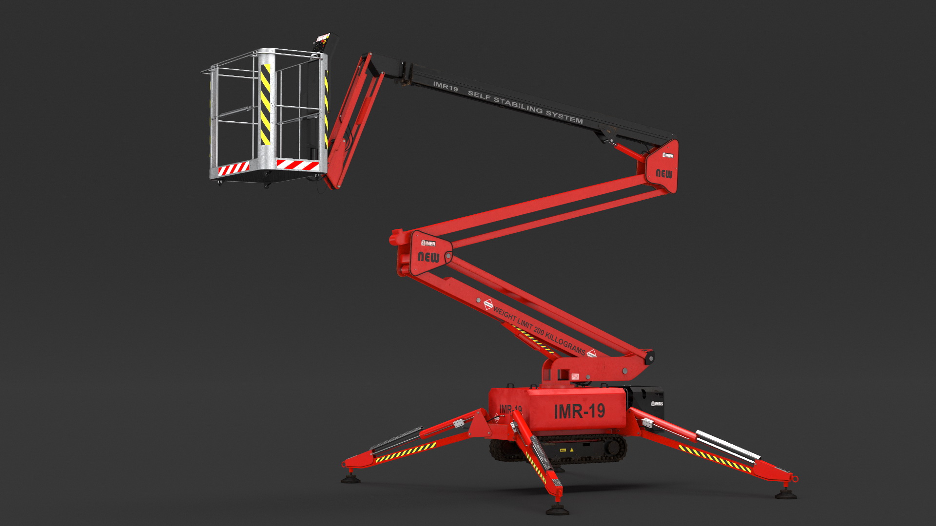 3D Articulated Boom Lift Rigged model
