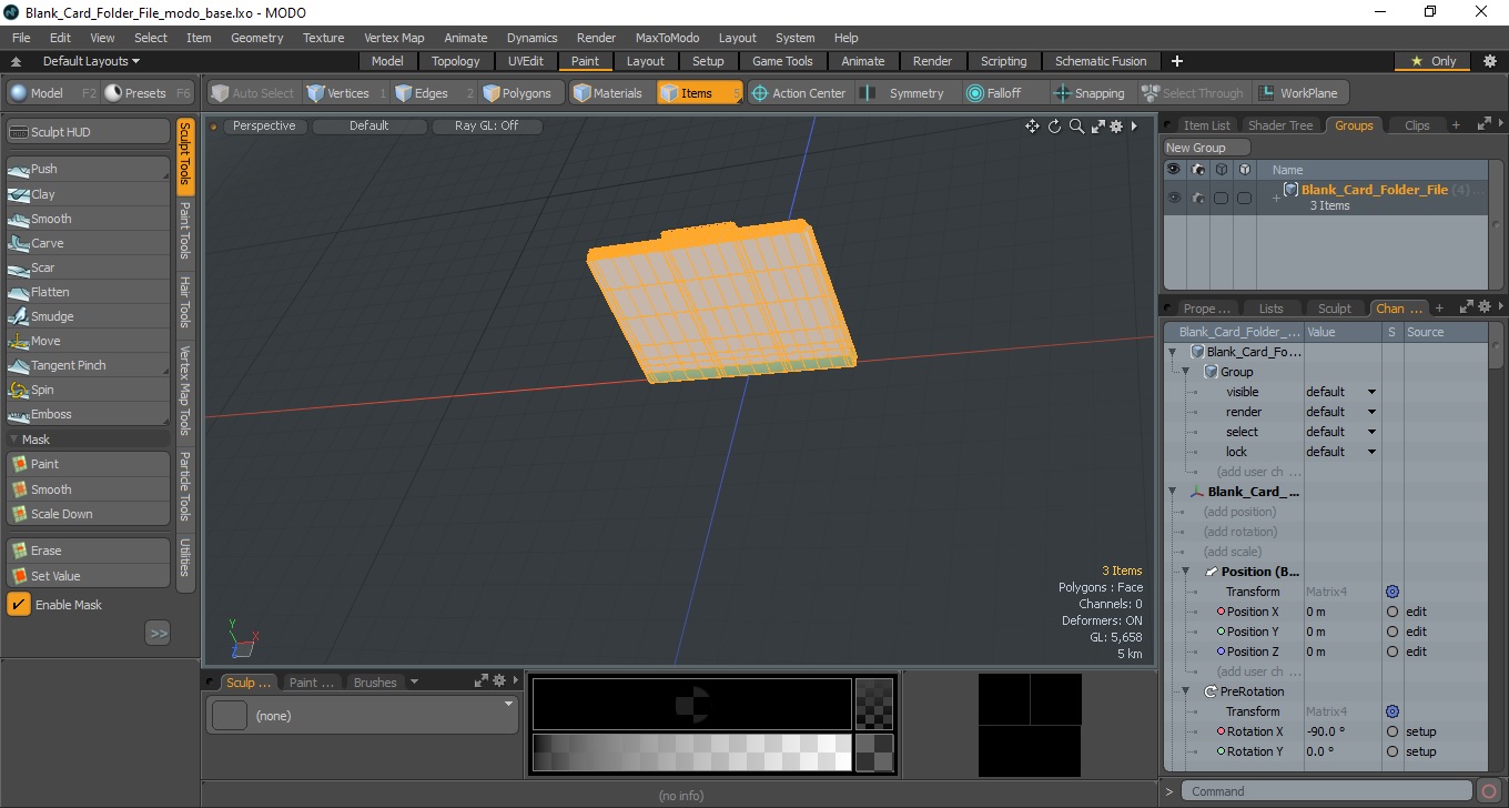 Blank Card Folder File 3D