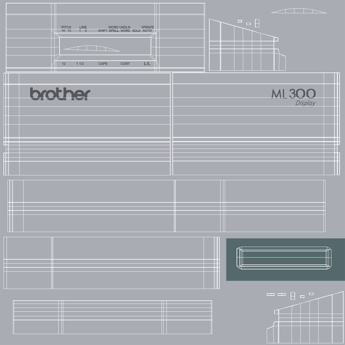 Electronic Display Typewriter Brother ML 300 3D model