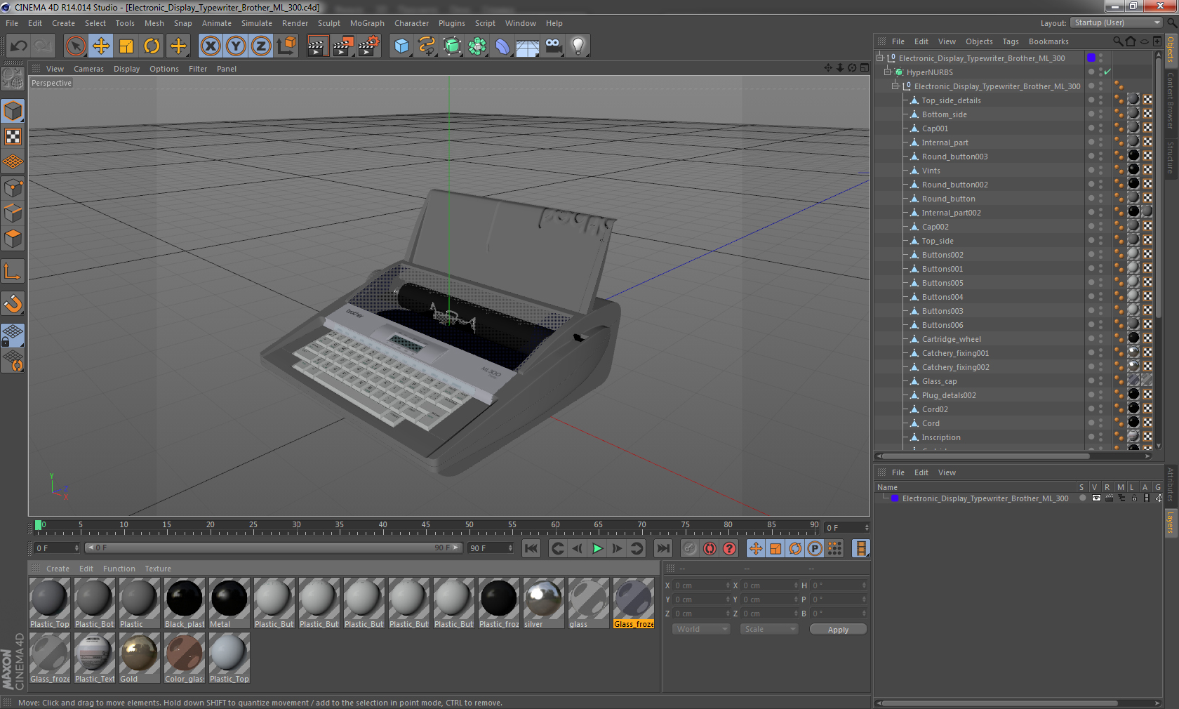 Electronic Display Typewriter Brother ML 300 3D model