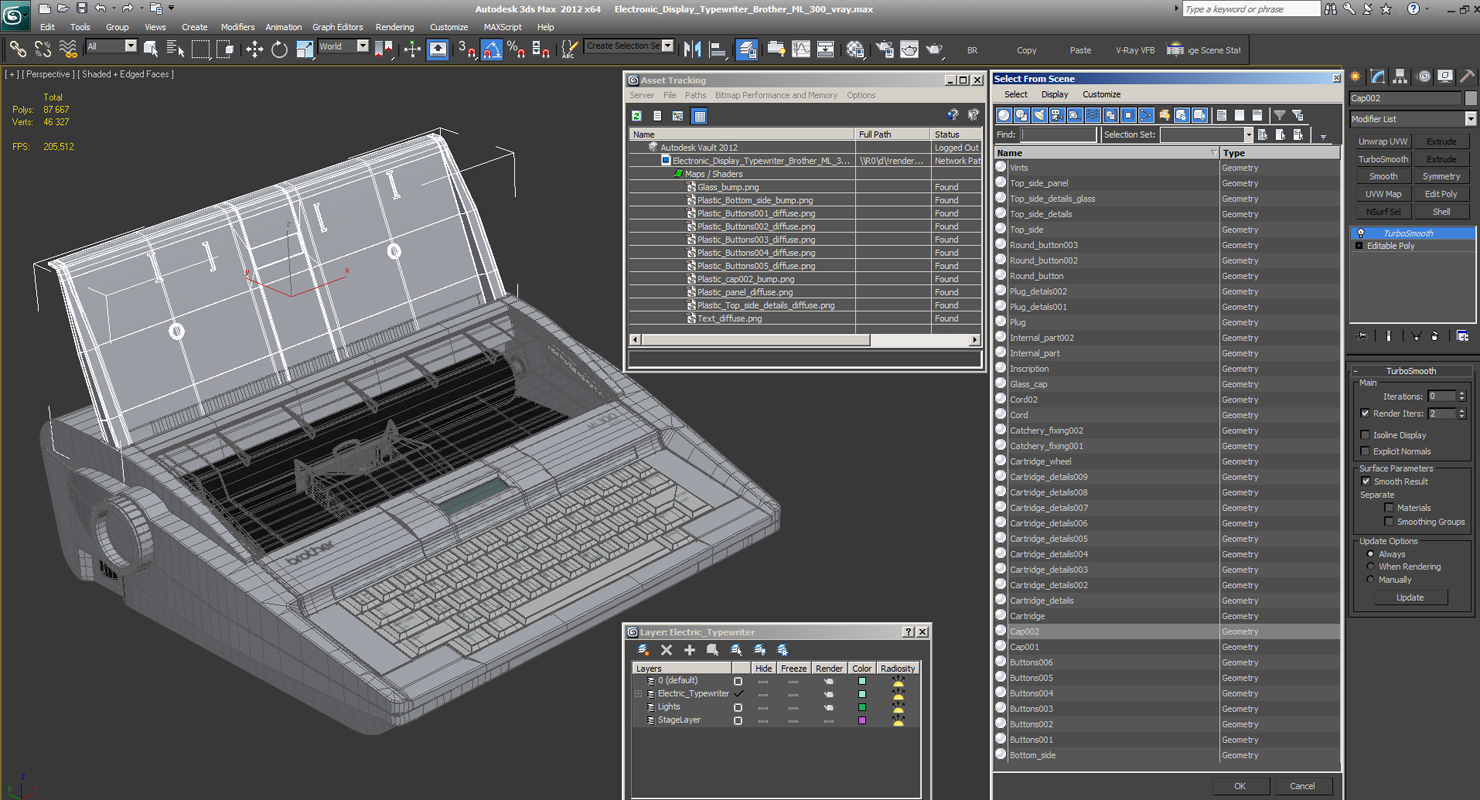 Electronic Display Typewriter Brother ML 300 3D model