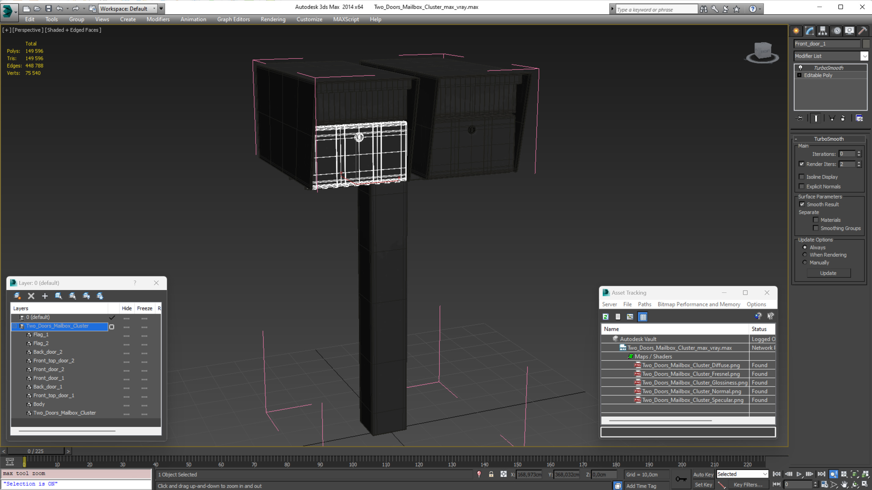 3D model Two Doors Mailbox Cluster