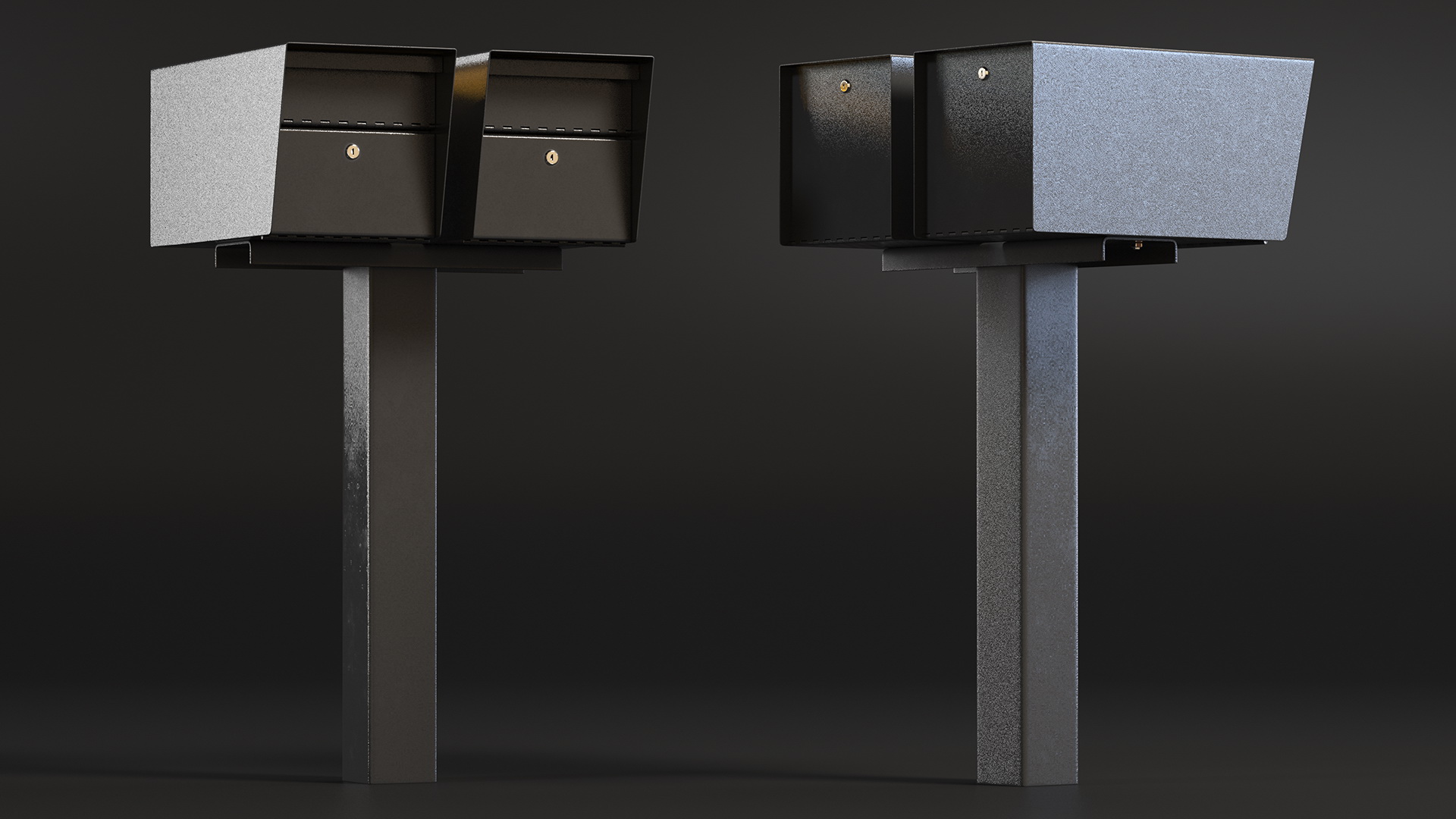3D model Two Doors Mailbox Cluster