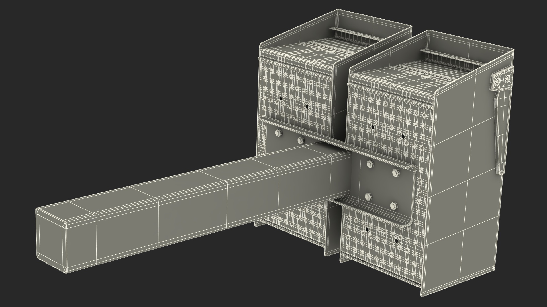 3D model Two Doors Mailbox Cluster