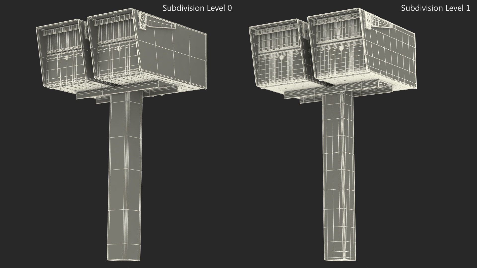 3D model Two Doors Mailbox Cluster
