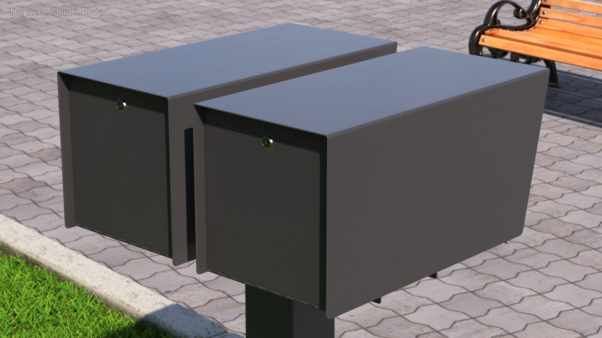 3D model Two Doors Mailbox Cluster