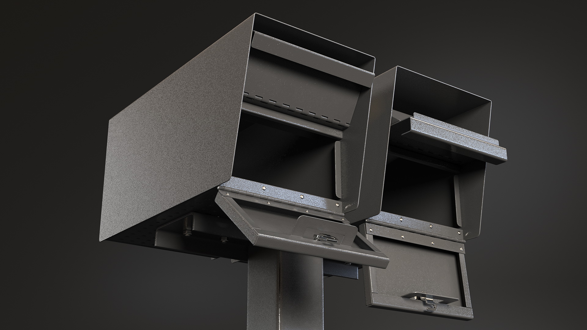 3D model Two Doors Mailbox Cluster