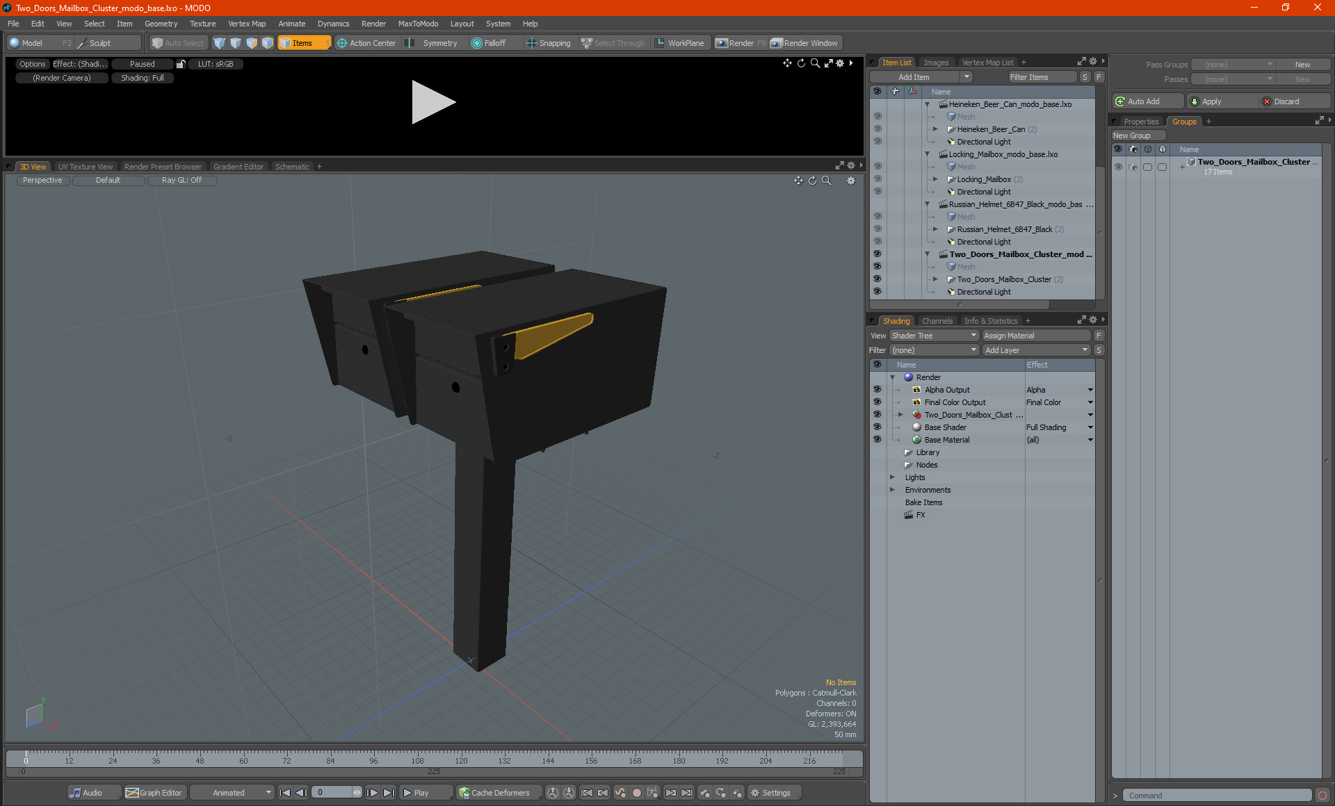 3D model Two Doors Mailbox Cluster