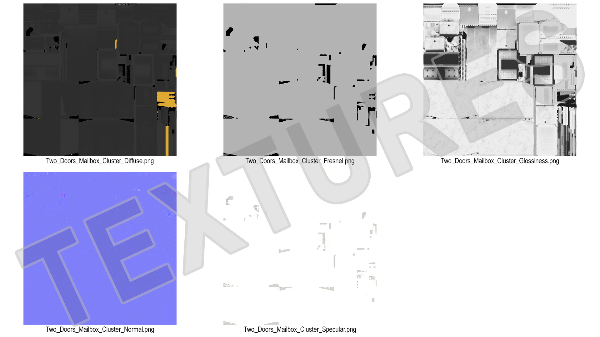 3D model Two Doors Mailbox Cluster