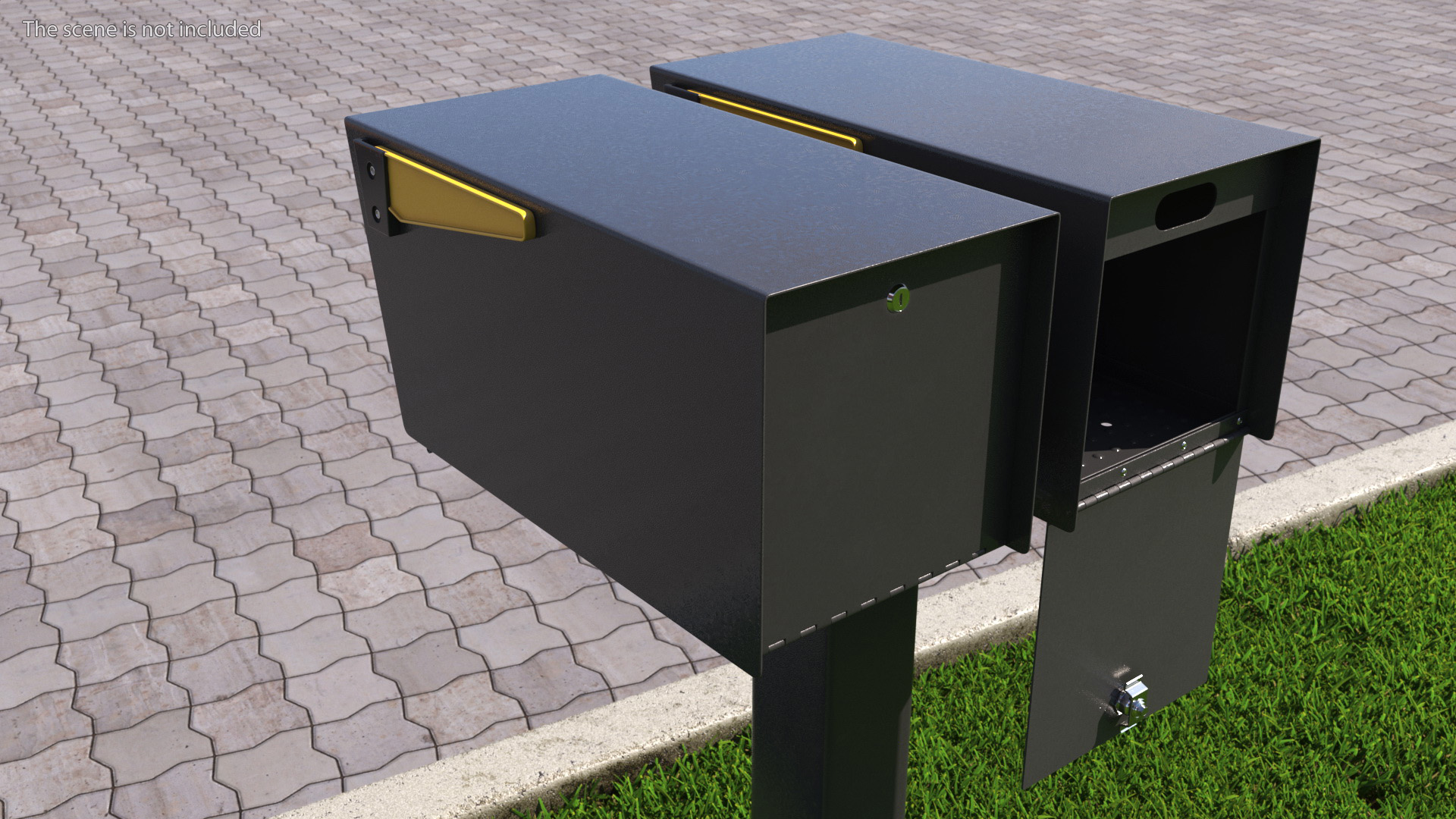 3D model Two Doors Mailbox Cluster