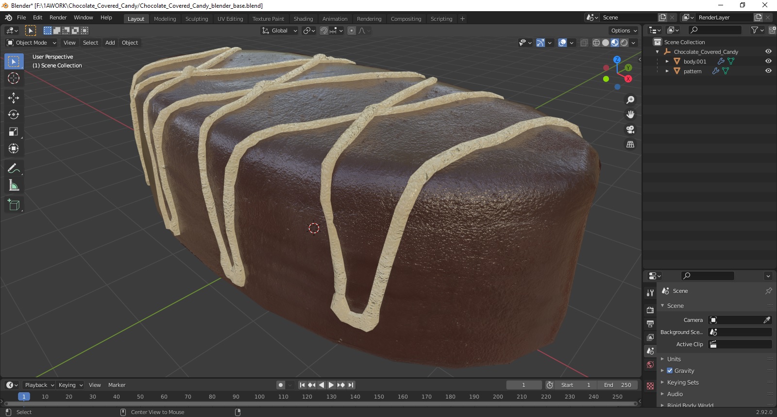 3D Chocolate Covered Candy model