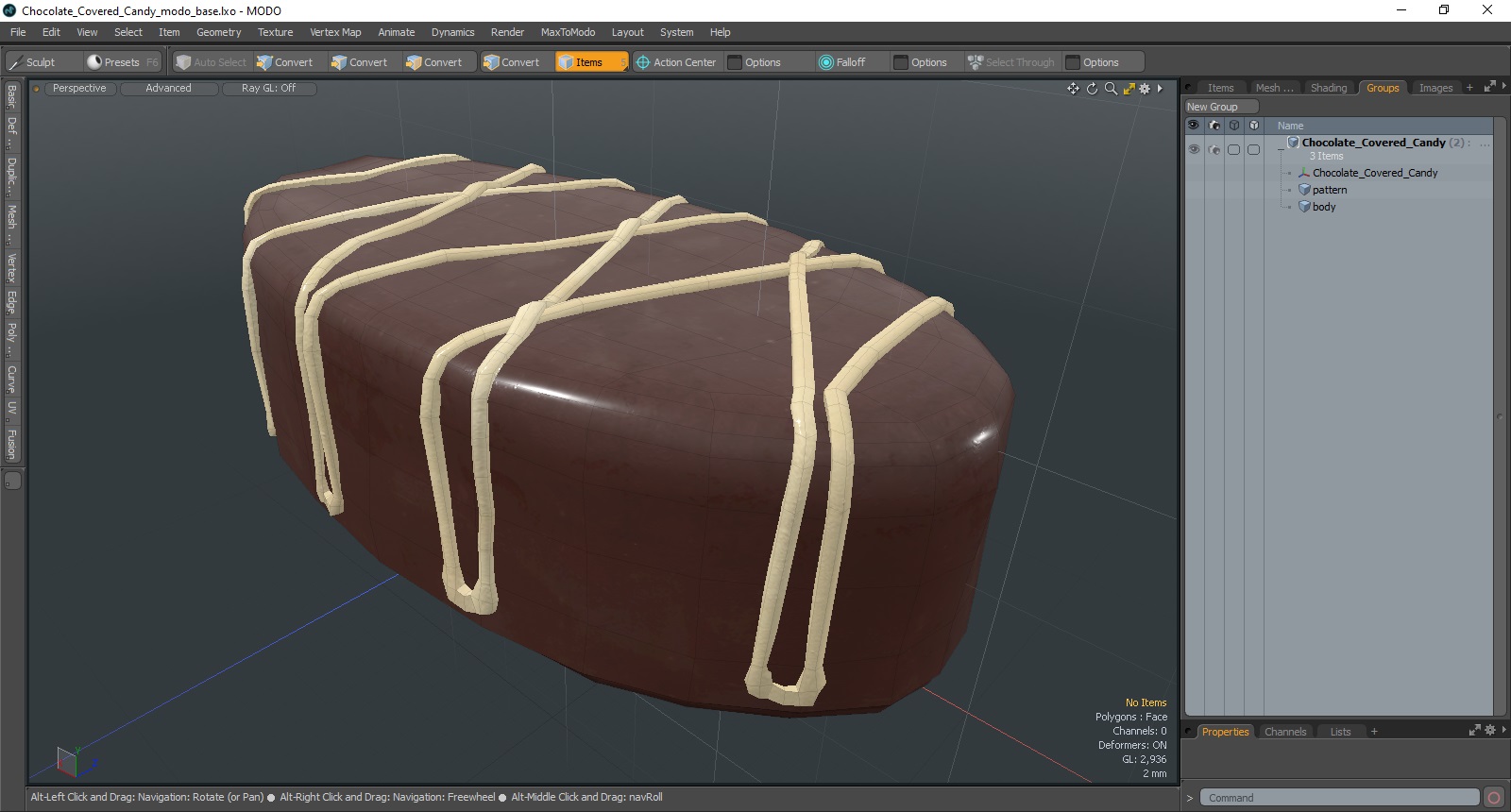 3D Chocolate Covered Candy model