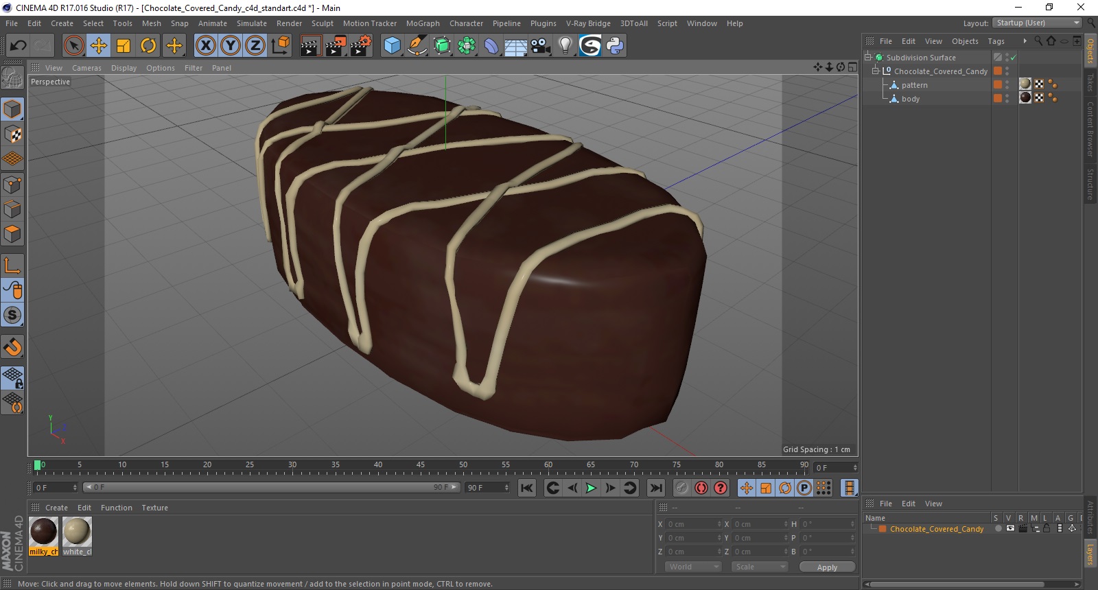 3D Chocolate Covered Candy model