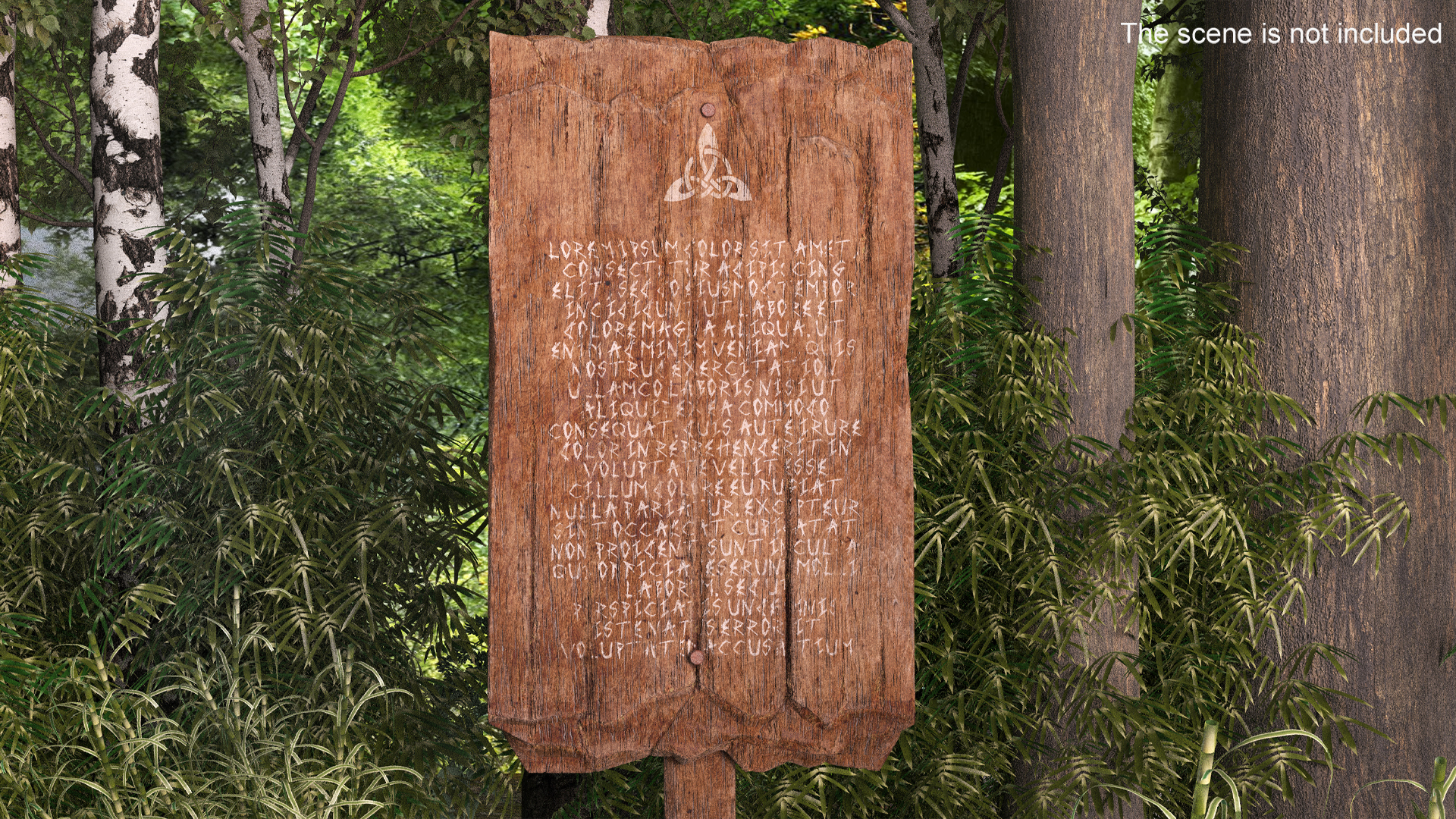 3D Aged Wooden Rural Road Signpost Mockup model