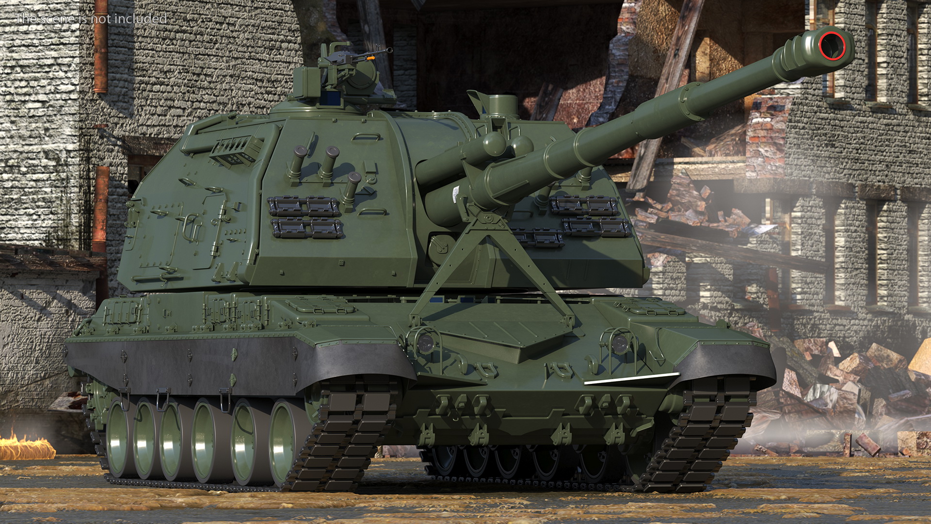 3D 2S19 Msta Green Rigged for Maya