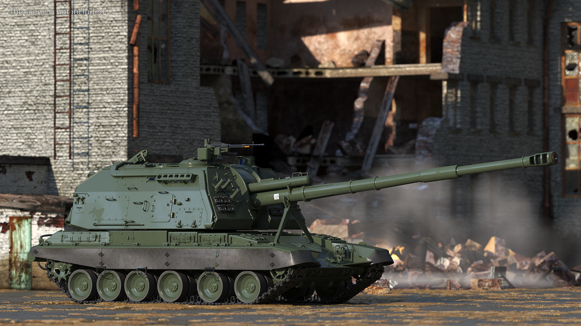 3D 2S19 Msta Green Rigged for Maya