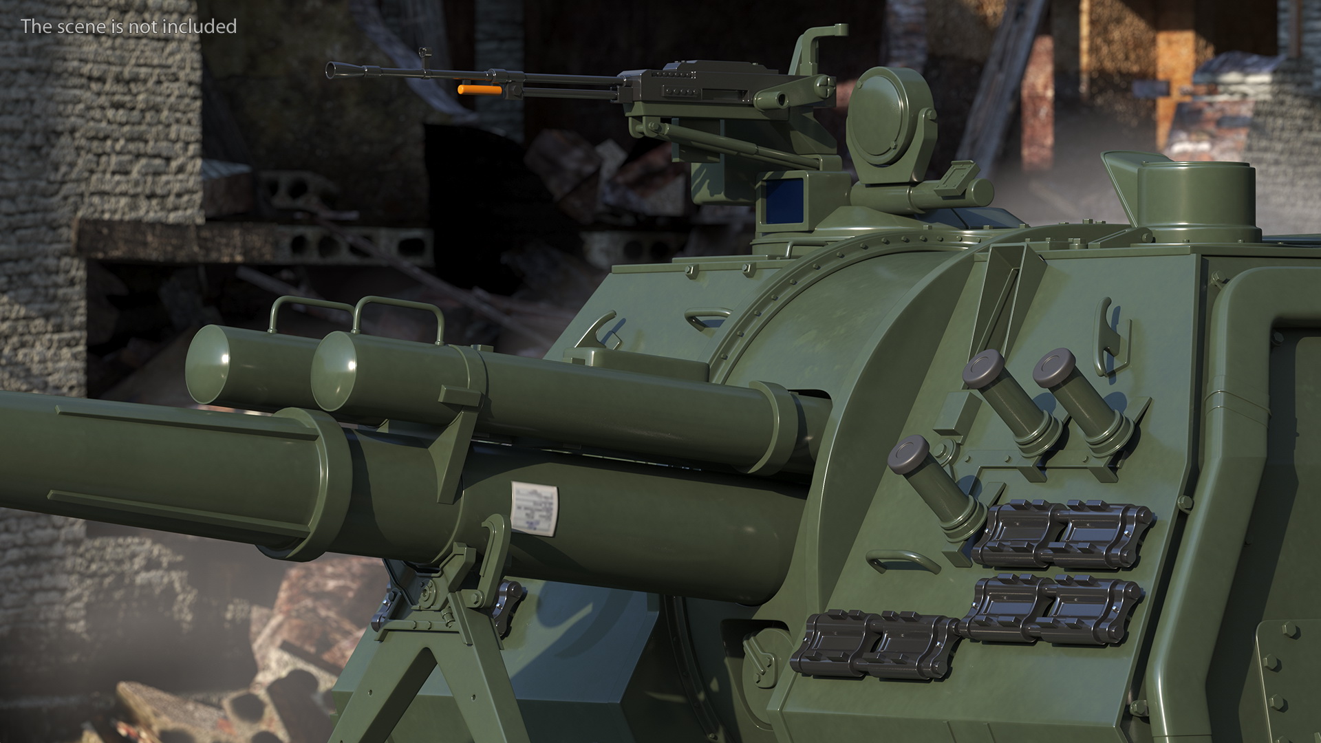 3D 2S19 Msta Green Rigged for Maya