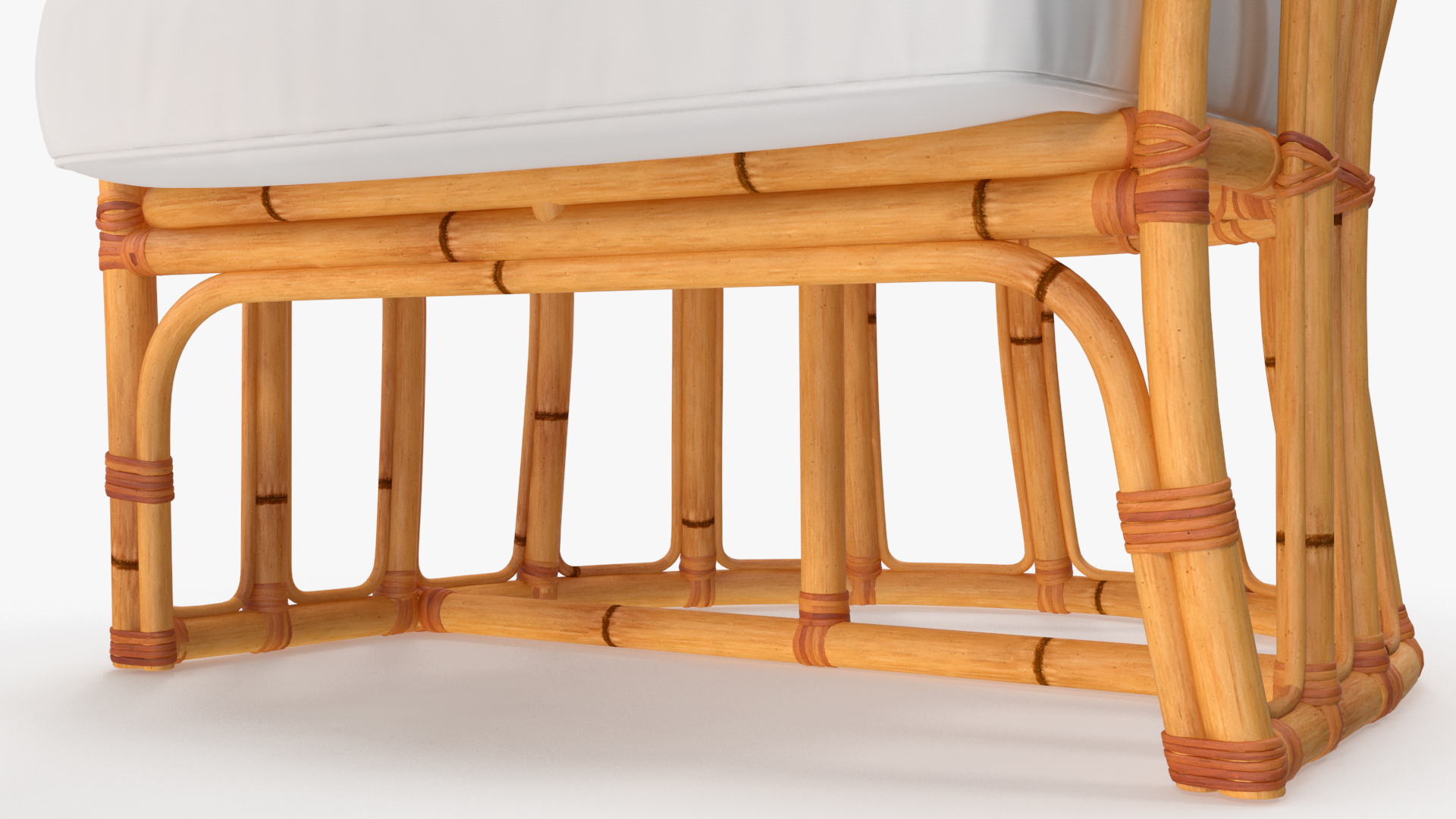 Vintage Bamboo Furniture with Cushions Set 3D