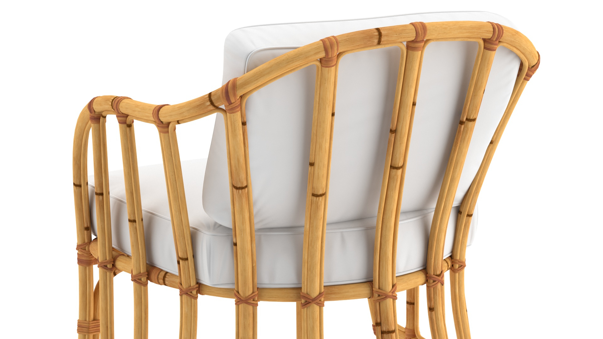 Vintage Bamboo Furniture with Cushions Set 3D