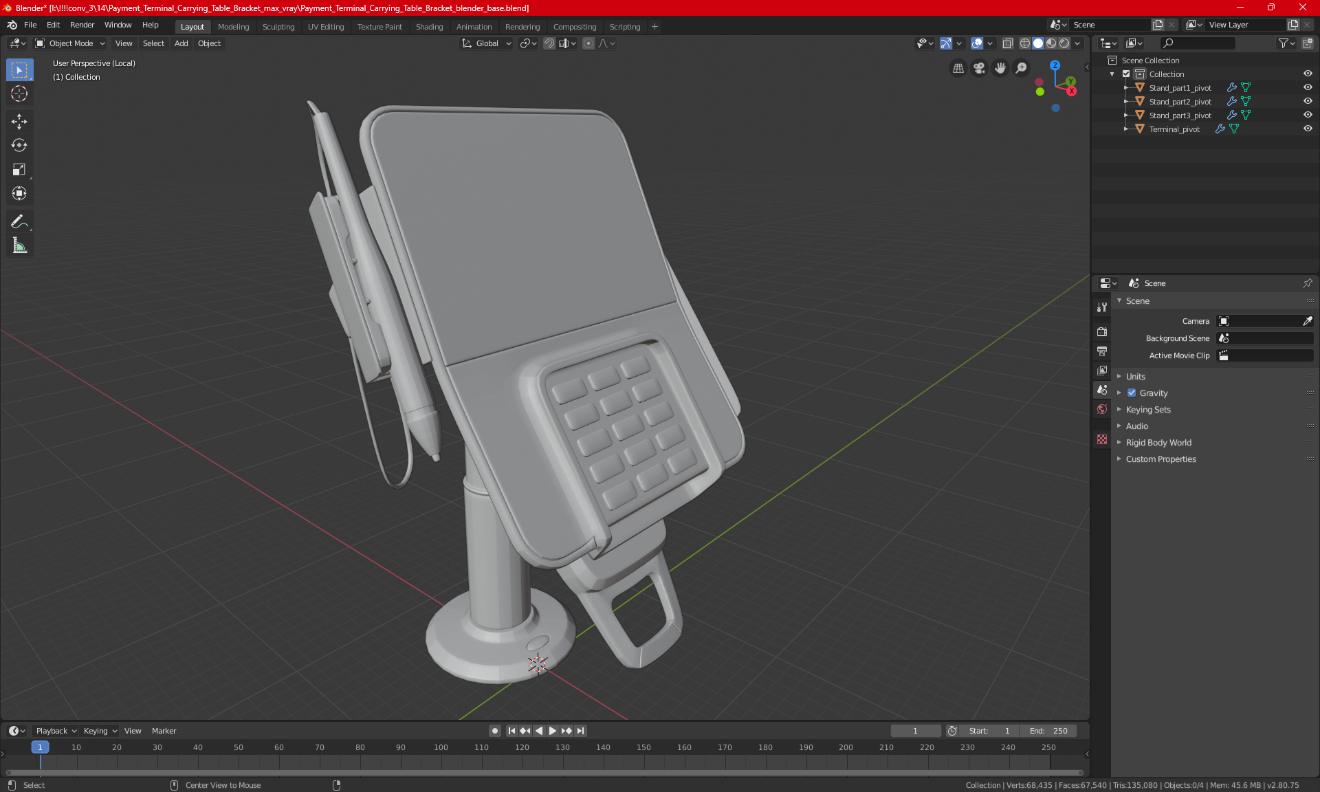 3D model Verifone M400 Card Terminal Carrying Table Bracket