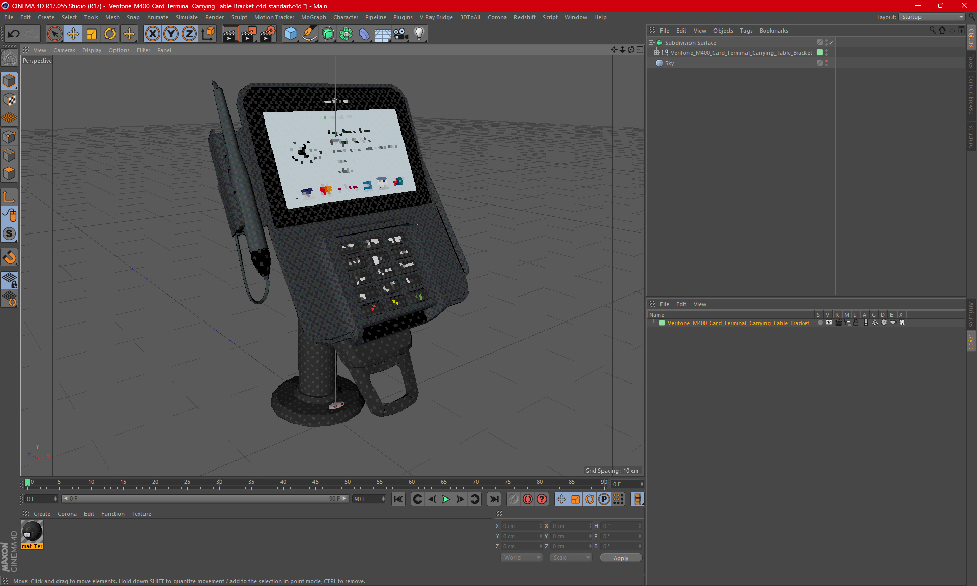 3D model Verifone M400 Card Terminal Carrying Table Bracket