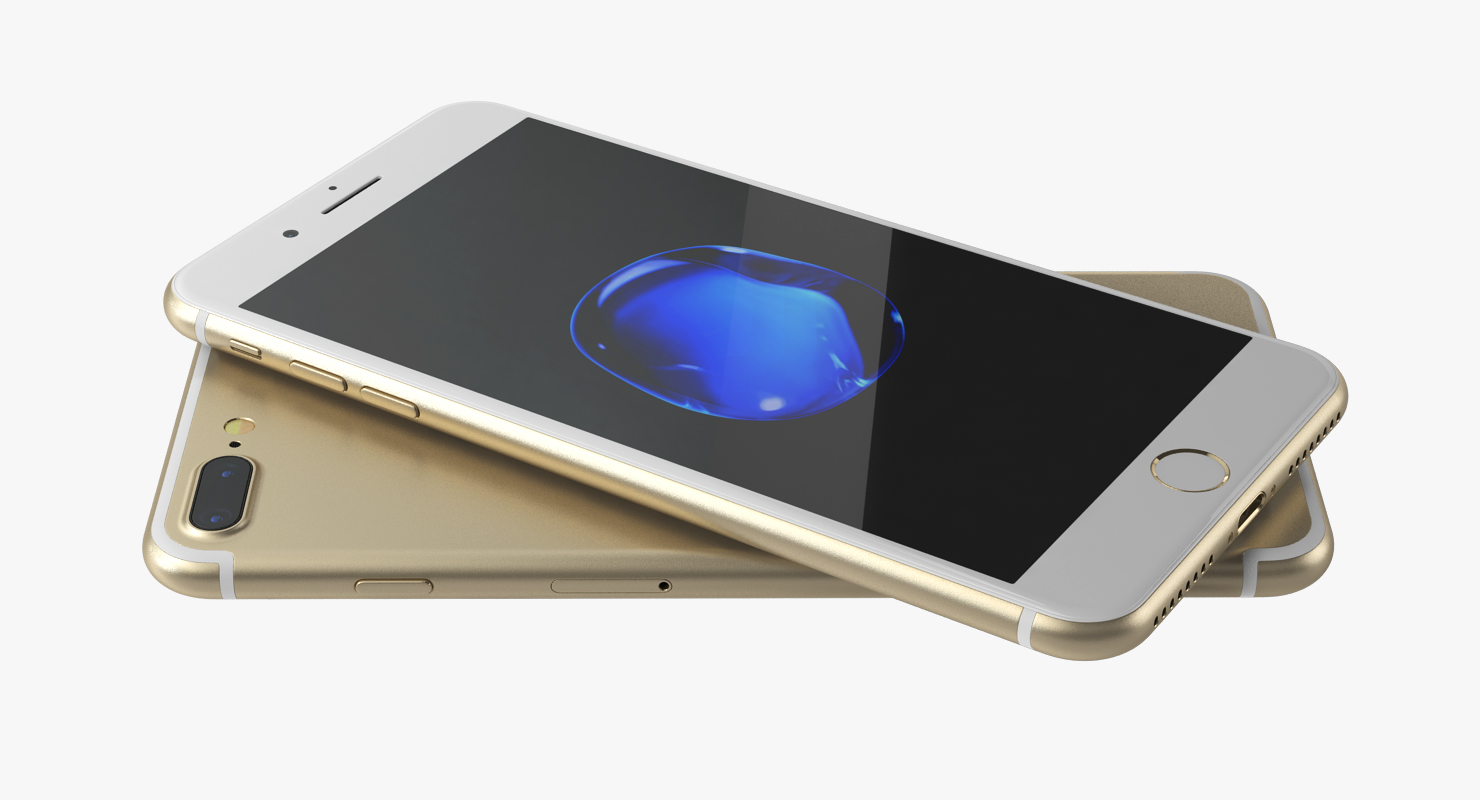 3D IPhone 7 Plus Gold model