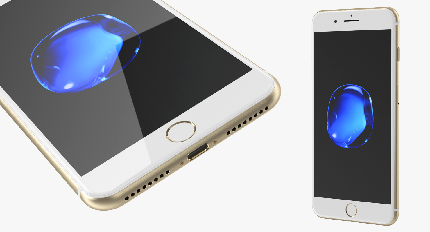 3D IPhone 7 Plus Gold model