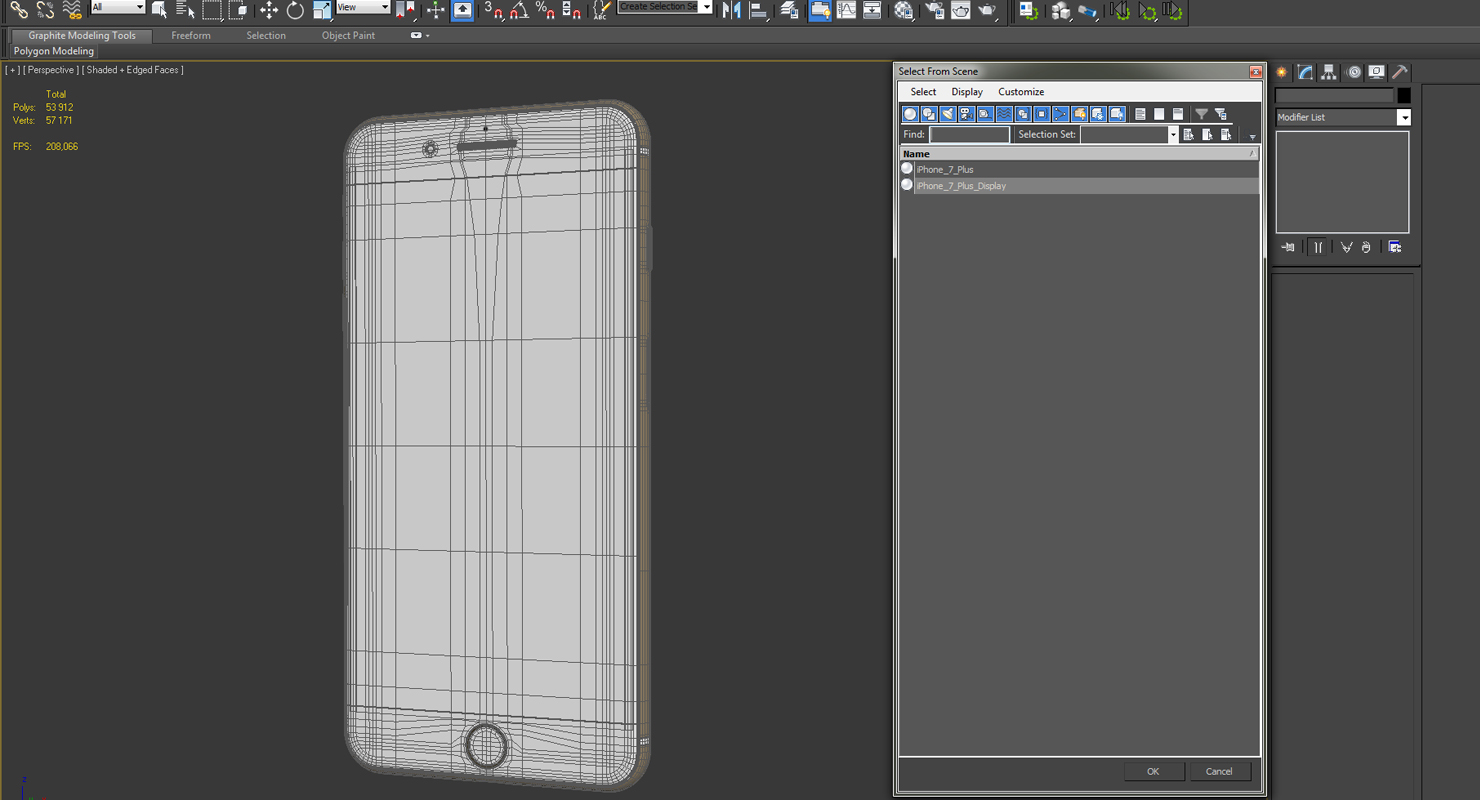 3D IPhone 7 Plus Gold model
