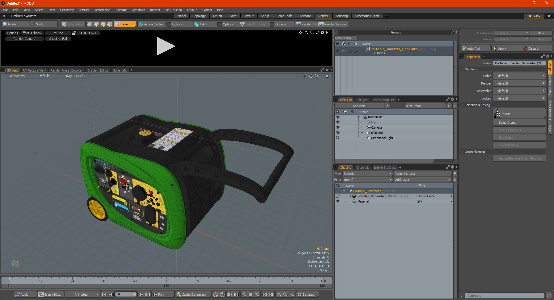 Portable Inverter Generator 3D