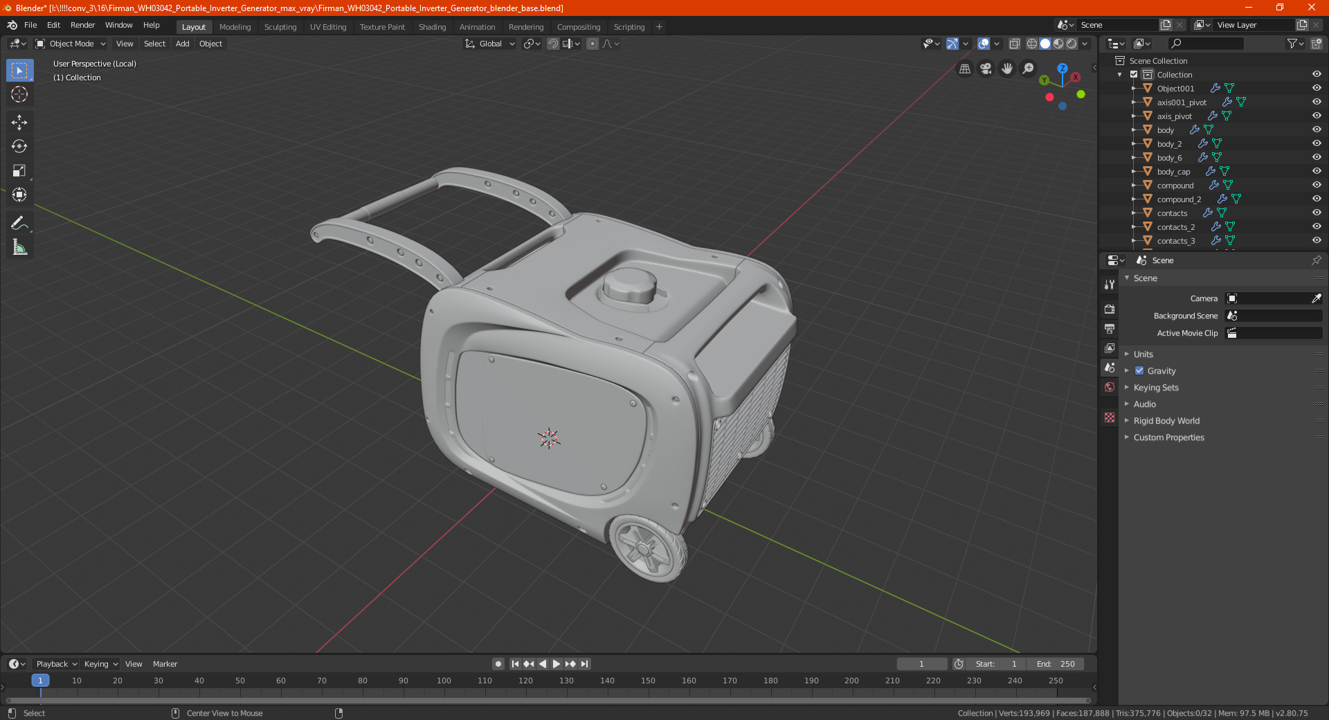 Portable Inverter Generator 3D