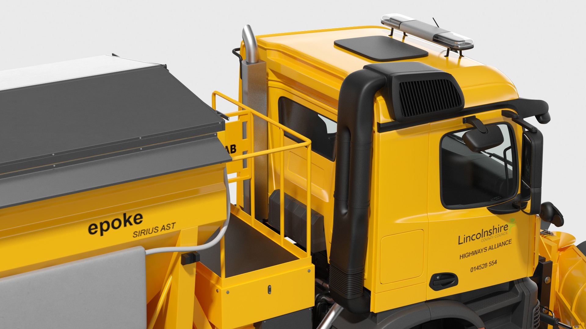 Mercedes Benz 8x6 Arocs Gritter Truck Rigged 3D model