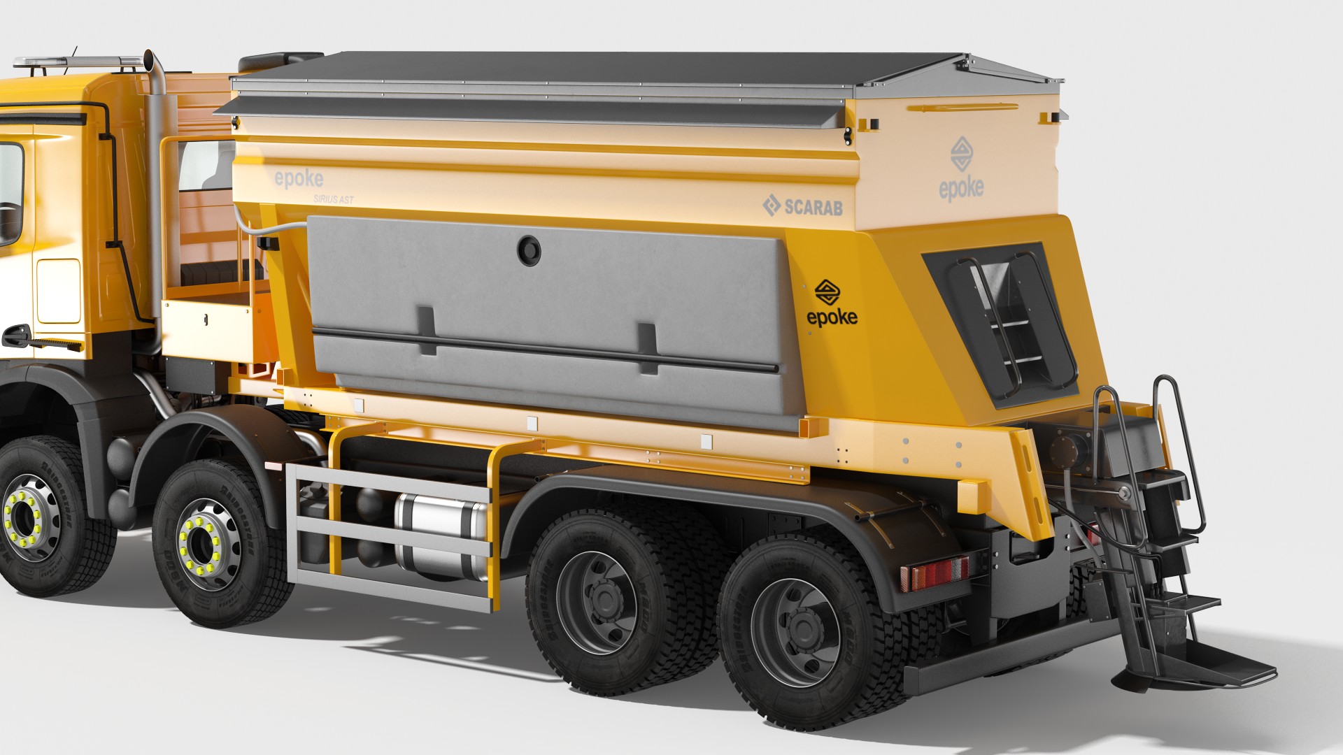 Mercedes Benz 8x6 Arocs Gritter Truck Rigged 3D model