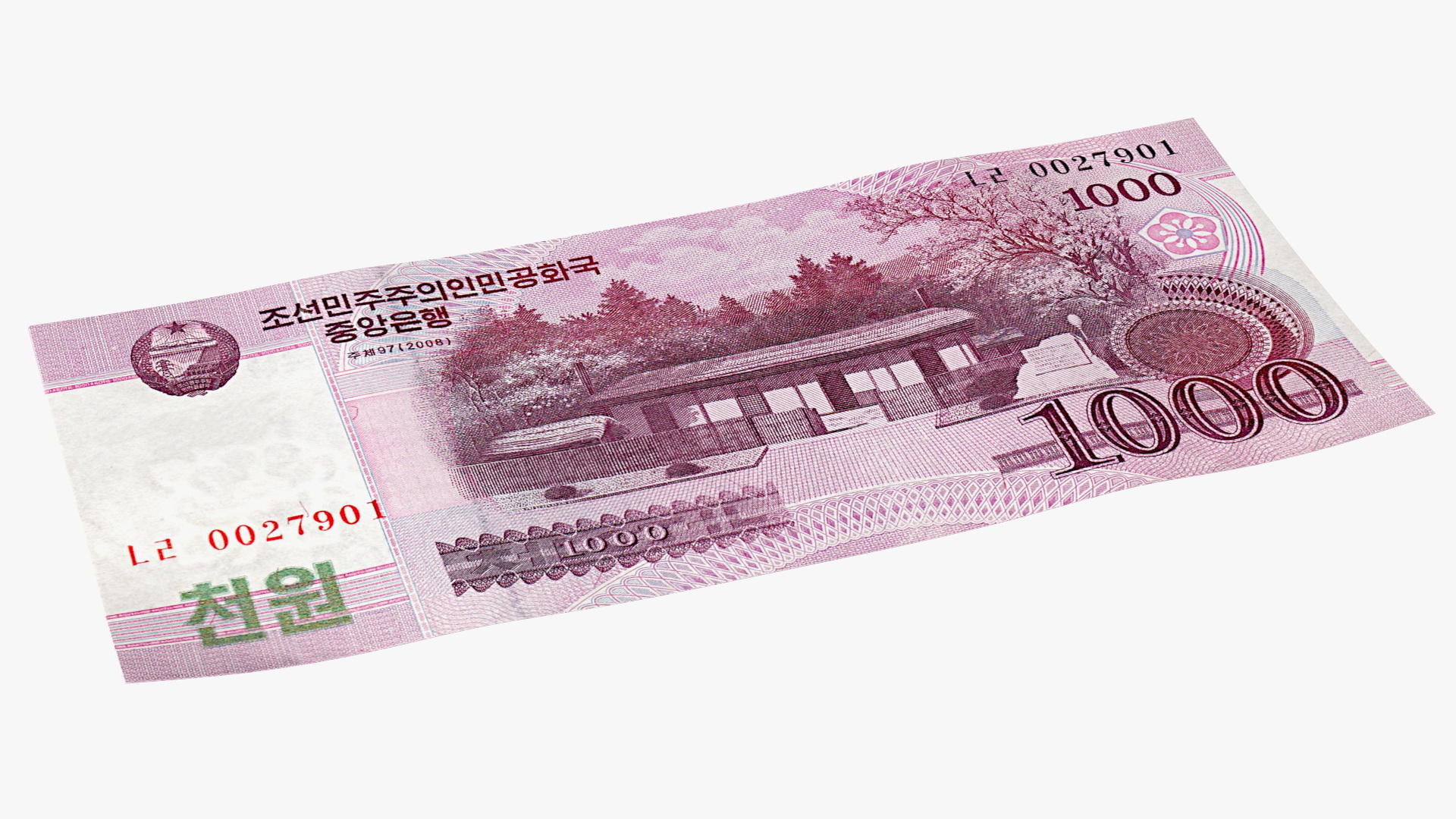 North Korea 1000 Won Banknotes Bundle 3D