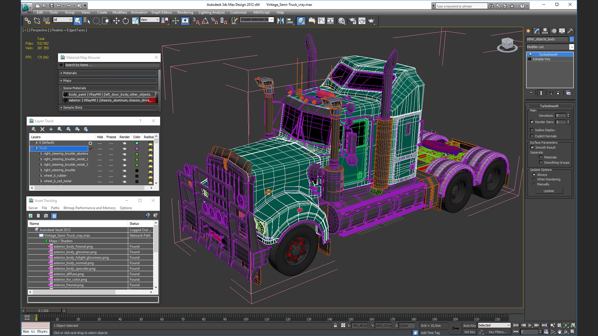 3D Vintage Semi-Truck model