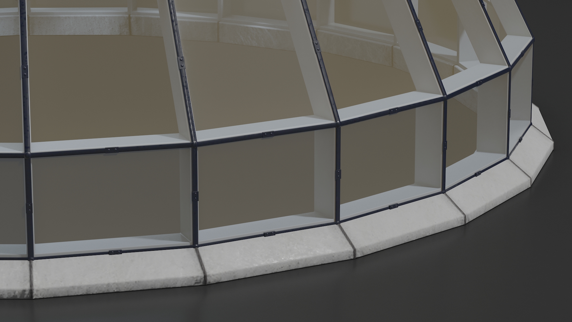 Glass Covered Steel Dome 3D model