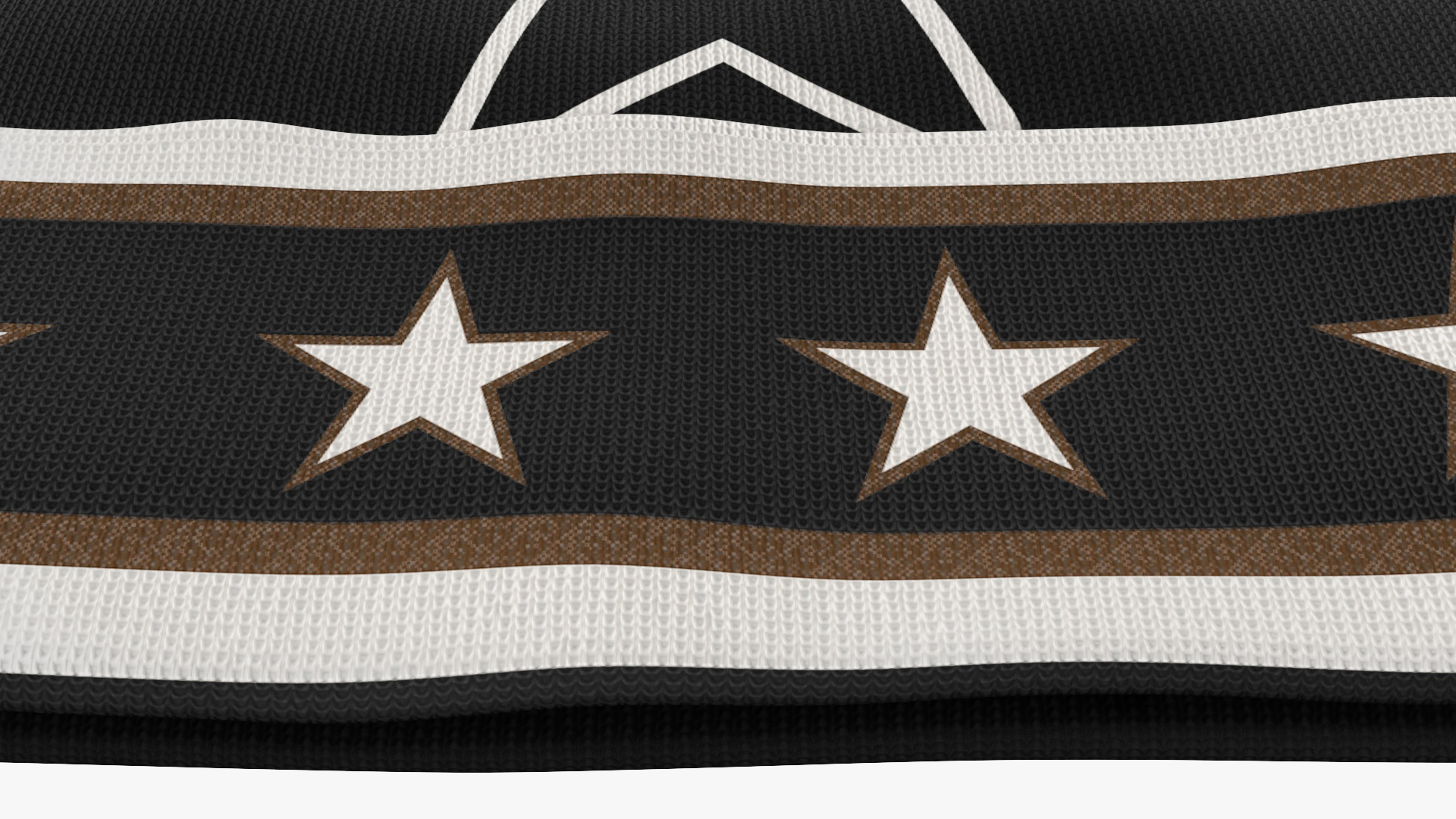 Mens Winter Intarsia Beanie Hat with Stars 3D